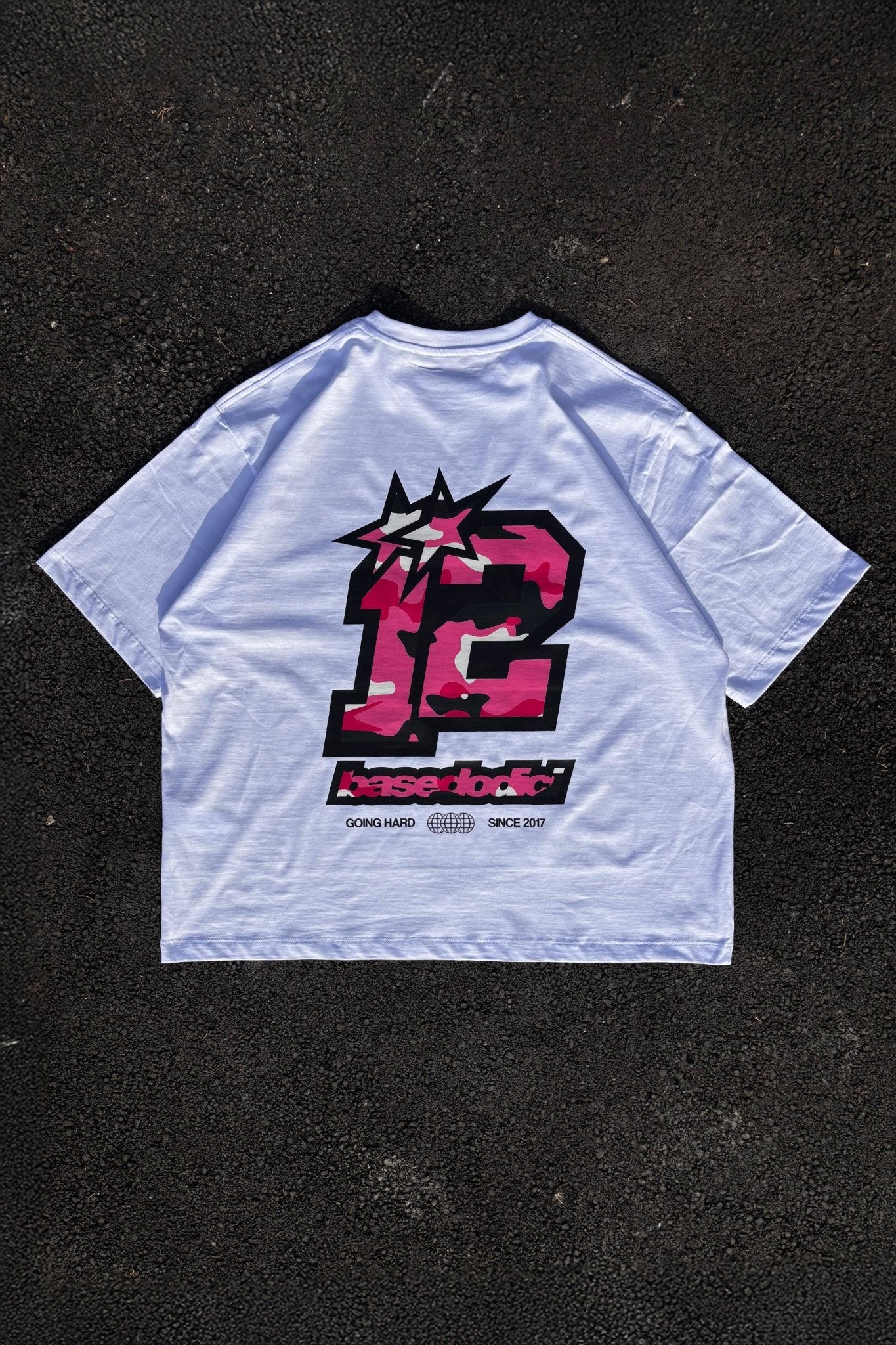 T-Shirt "4PLAYERS" Back 12 White/CamoPink - BASEDODICI®