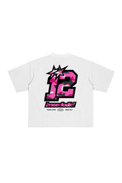 T-Shirt "4PLAYERS" Back 12 White/CamoPink - BASEDODICI®