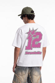 T-Shirt "4PLAYERS" Back 12 White/GrillzPink - BASEDODICI®
