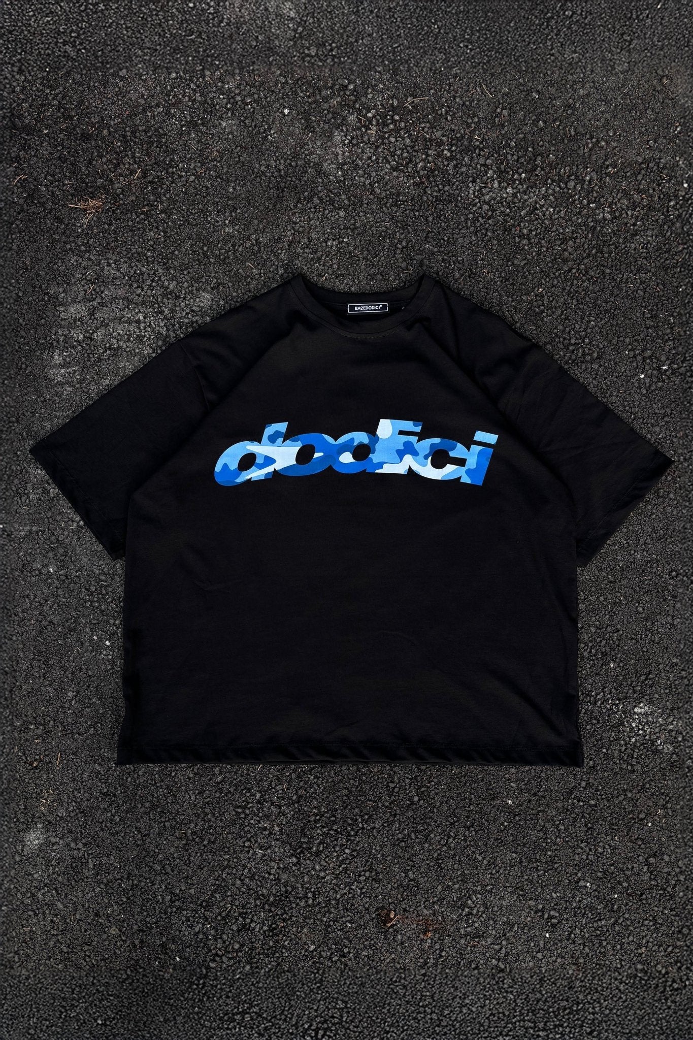 T-Shirt "4PLAYERS" Front DODICI Black/CamoBlue - BASEDODICI®