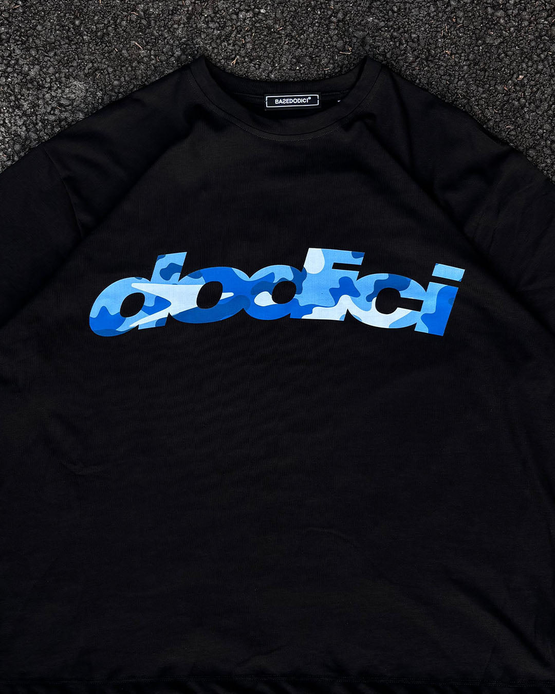 T-Shirt "4PLAYERS" Front DODICI Black/CamoBlue - BASEDODICI®