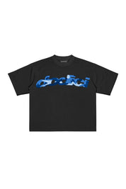 T-Shirt "4PLAYERS" Front DODICI Black/CamoBlue - BASEDODICI®