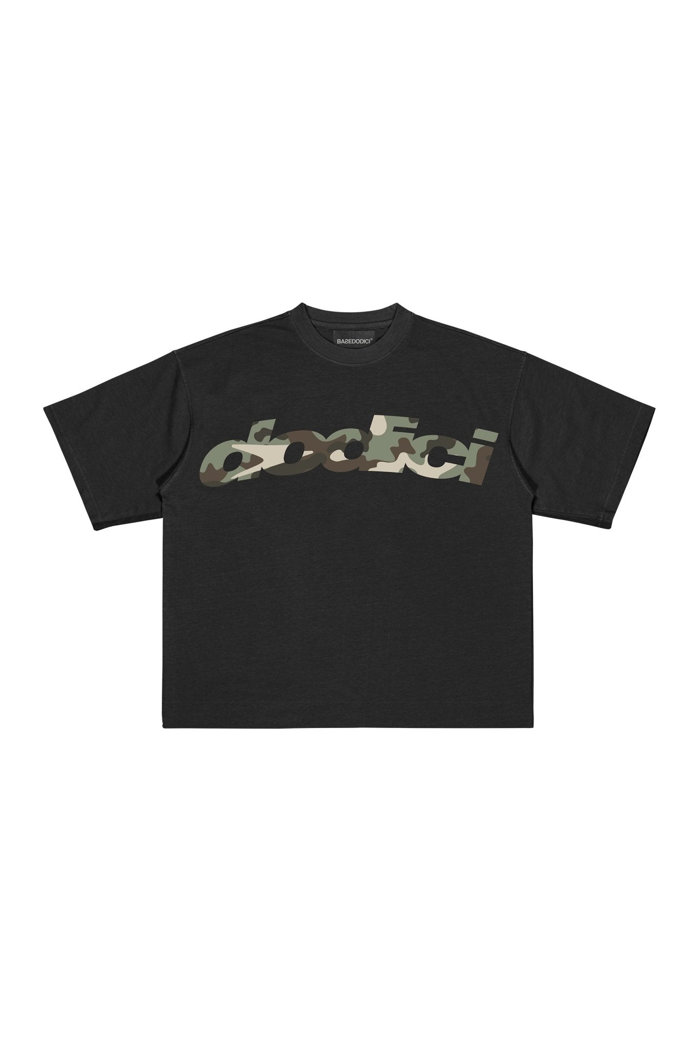 T-Shirt "4PLAYERS" Front DODICI Black/CamoGreen - BASEDODICI®