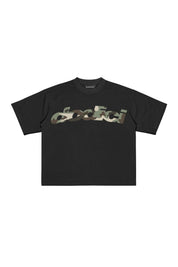 T-Shirt "4PLAYERS" Front DODICI Black/CamoGreen - BASEDODICI®