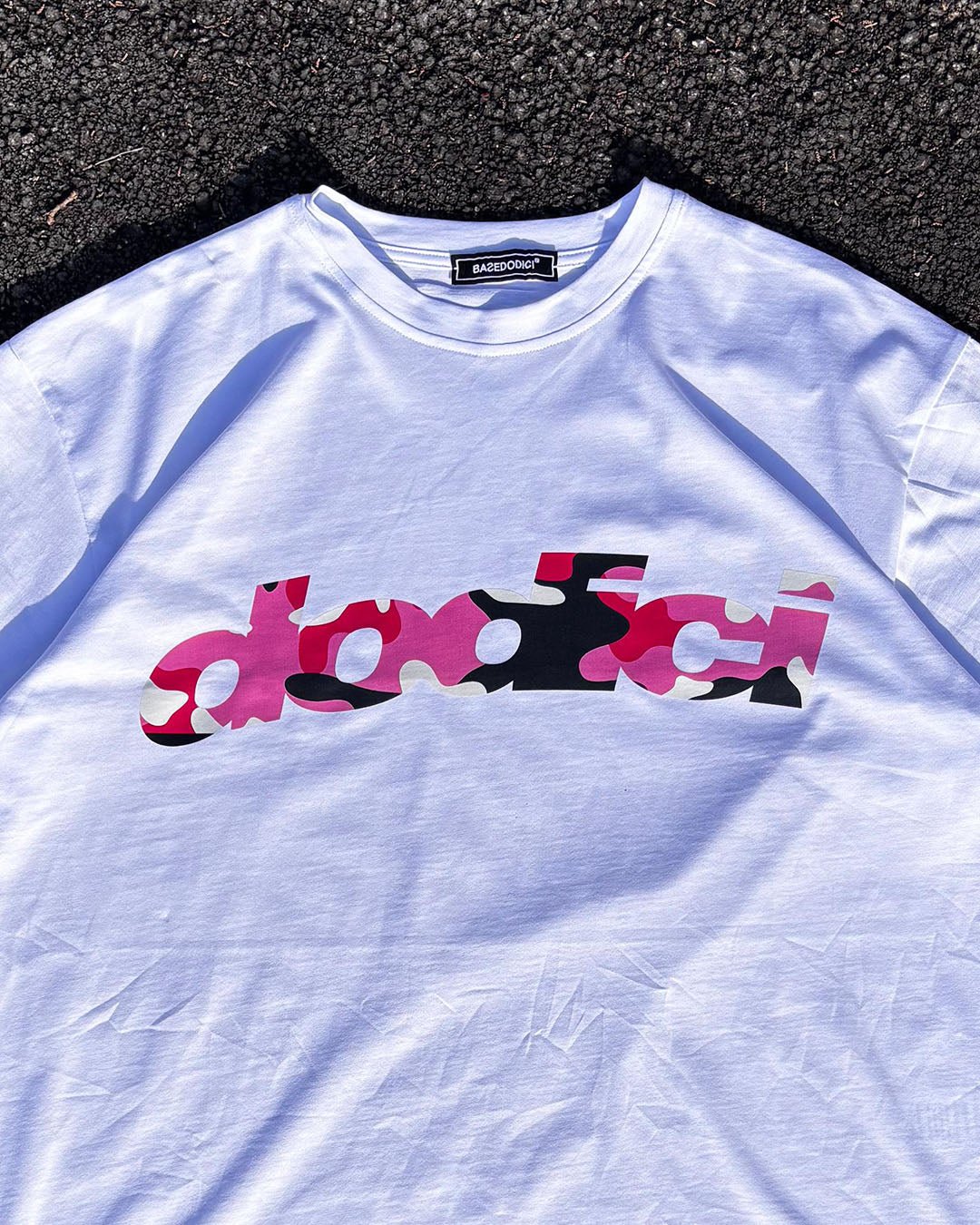 T-Shirt "4PLAYERS" Front DODICI White/CamoPink - BASEDODICI®