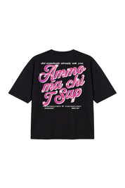 T-Shirt "AMMO" CHI'T'SAP Black/GlitterPinkItalic - BASEDODICI®