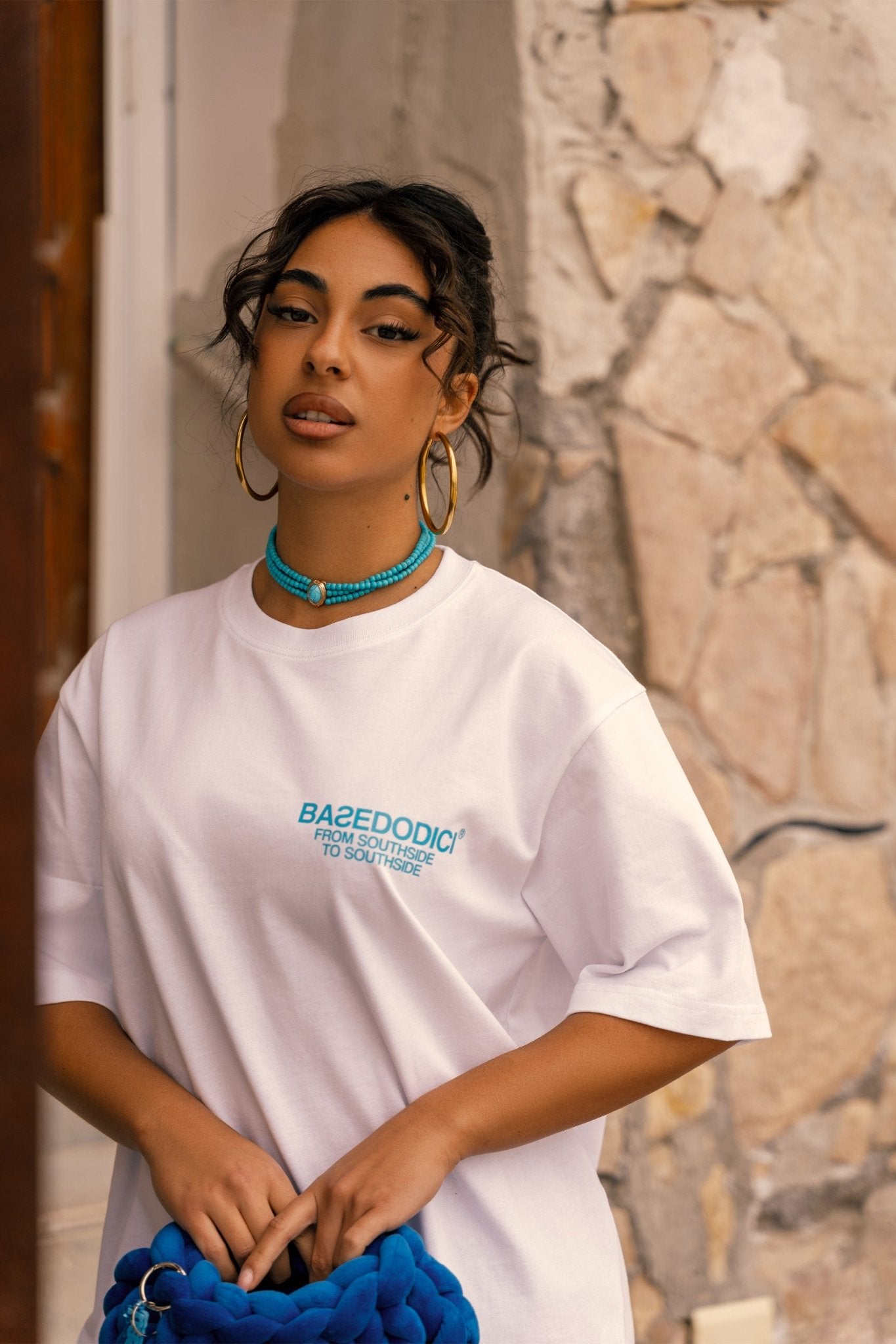 T-Shirt "AMMO" CHI'T'SAP White/Azure - BASEDODICI®