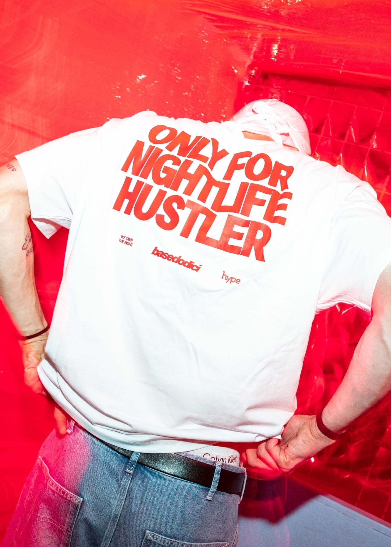 T-Shirt “BASEDODICIxHYPE” Nightlife White - BASEDODICI®