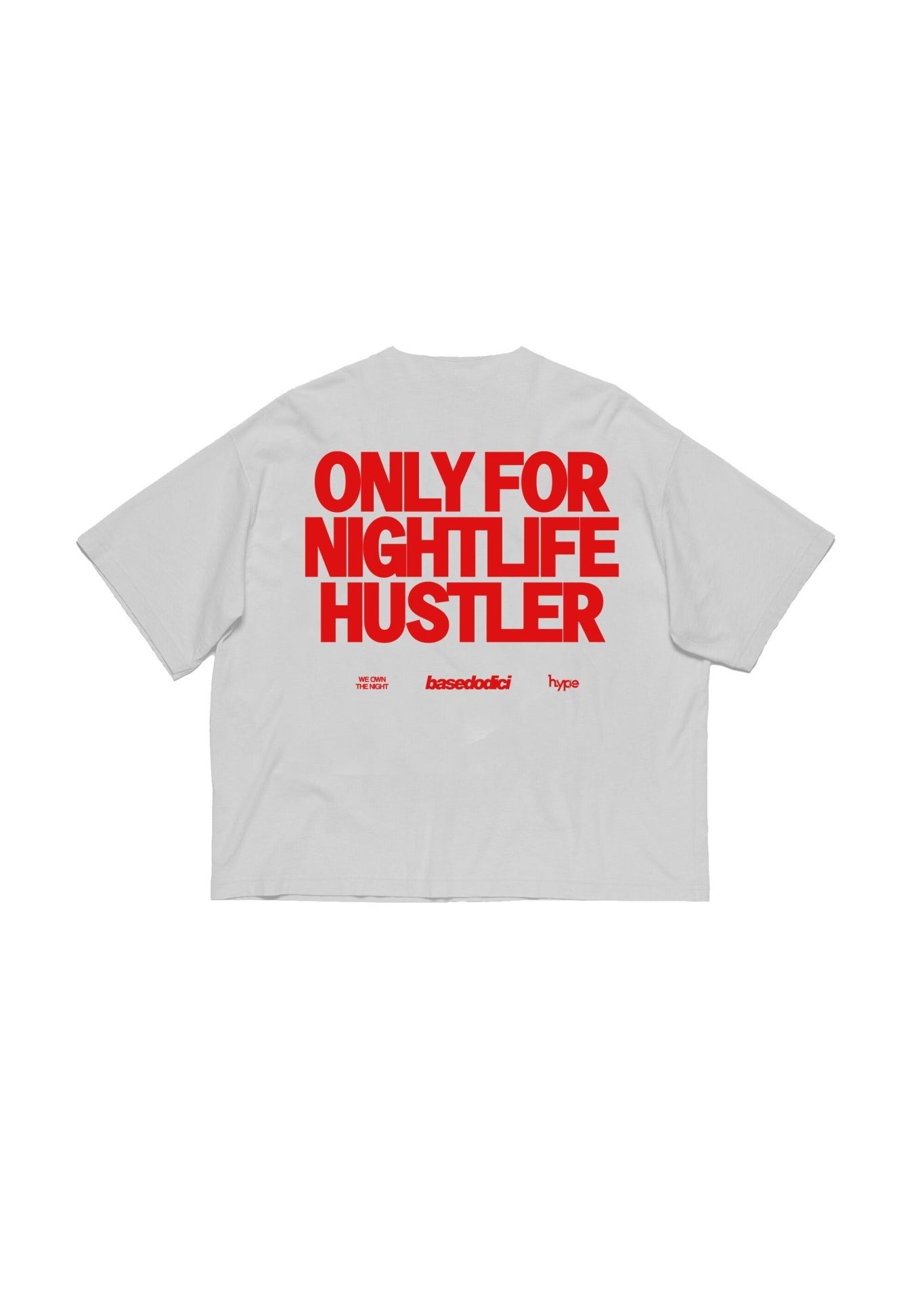 T-Shirt “BASEDODICIxHYPE” Nightlife White - BASEDODICI®