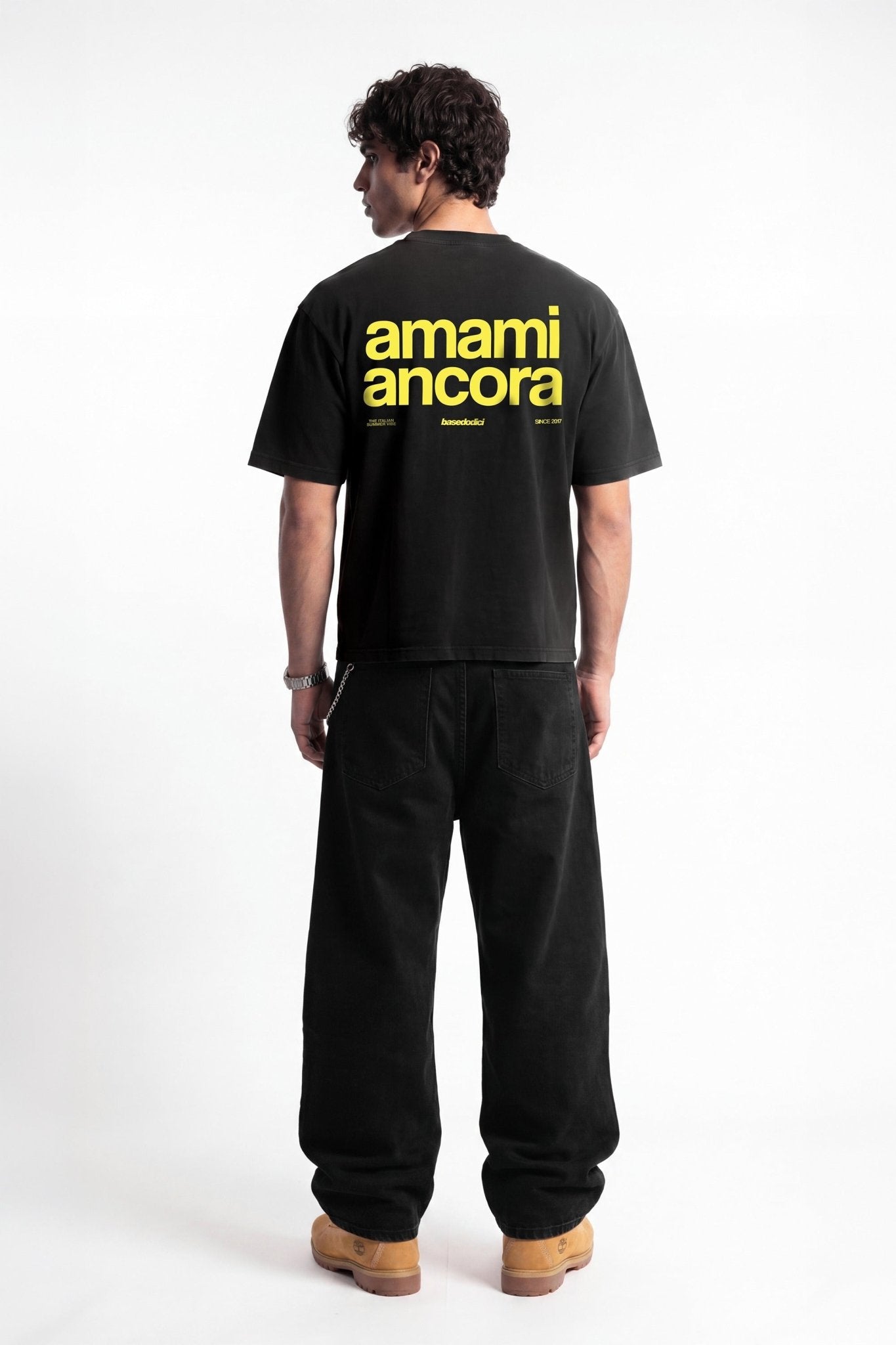 T-Shirt "COPY&PASTE" AmamiAncora Black/Yellow - BASEDODICI®