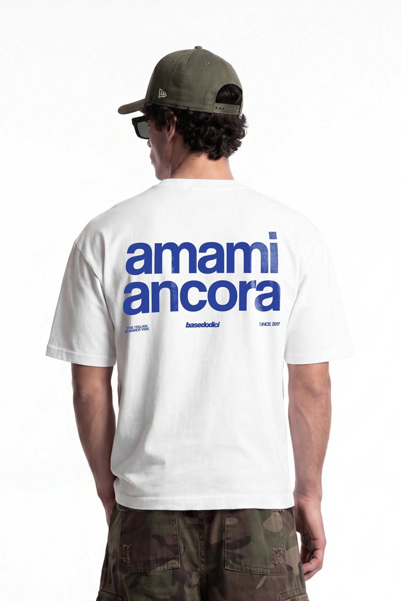 T-Shirt "COPY&PASTE" AmamiAncora White/Blue - BASEDODICI®