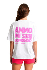 T-Shirt "COPY&PASTE" MiStaiSoffrendo White/Pink - BASEDODICI®
