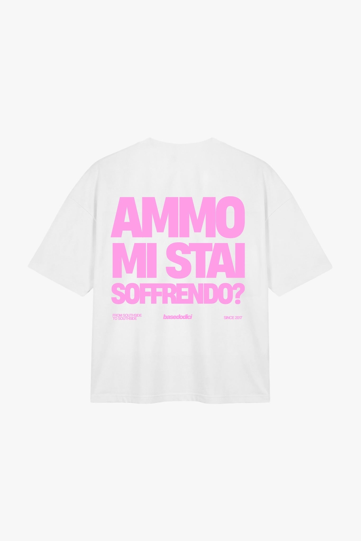 T-Shirt "COPY&PASTE" MiStaiSoffrendo White/Pink - BASEDODICI®