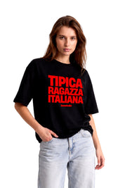 T-Shirt "COPY&PASTE" RagazzaItaliana Black/Red - BASEDODICI®