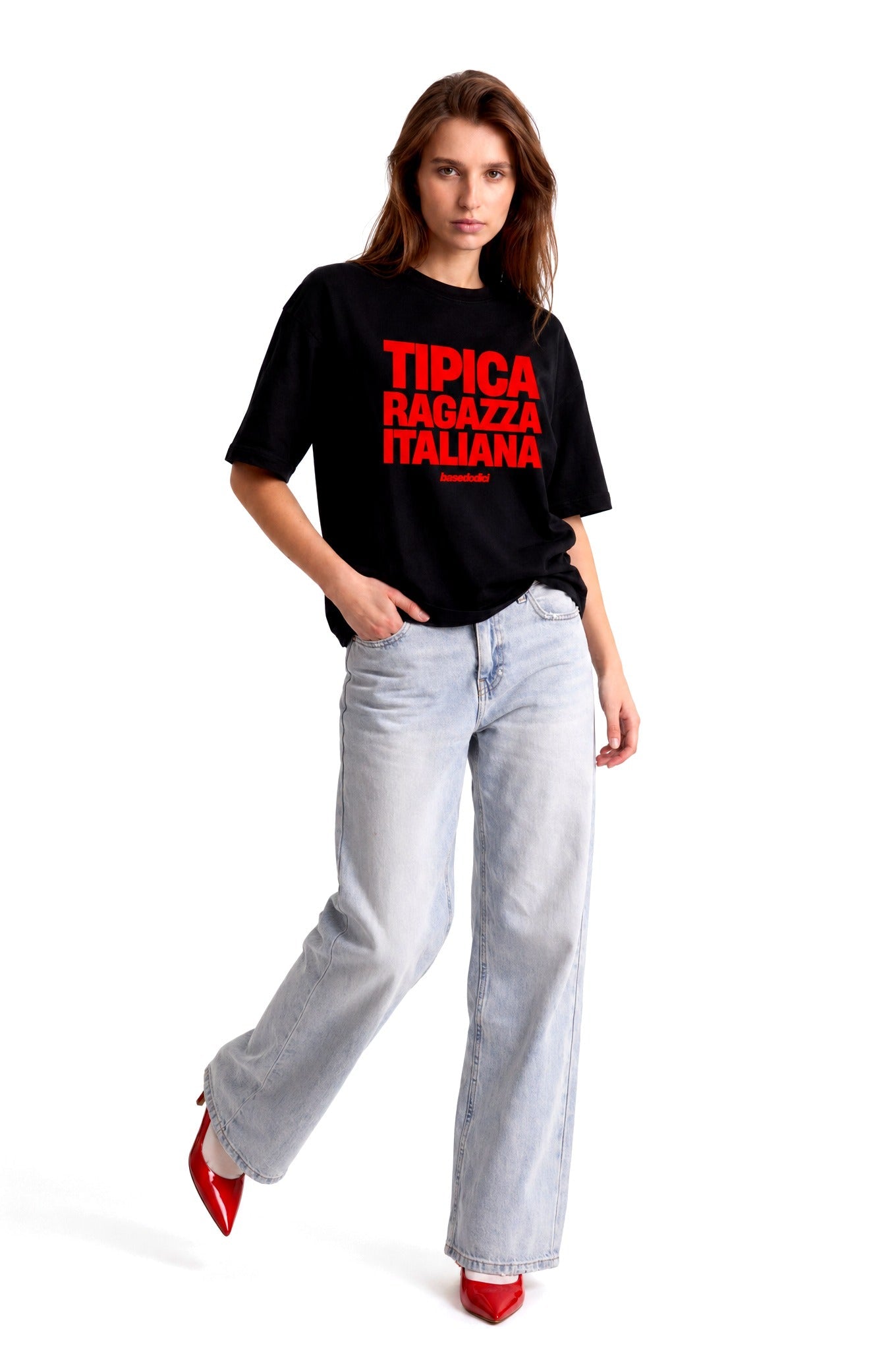T-Shirt "COPY&PASTE" RagazzaItaliana Black/Red - BASEDODICI®