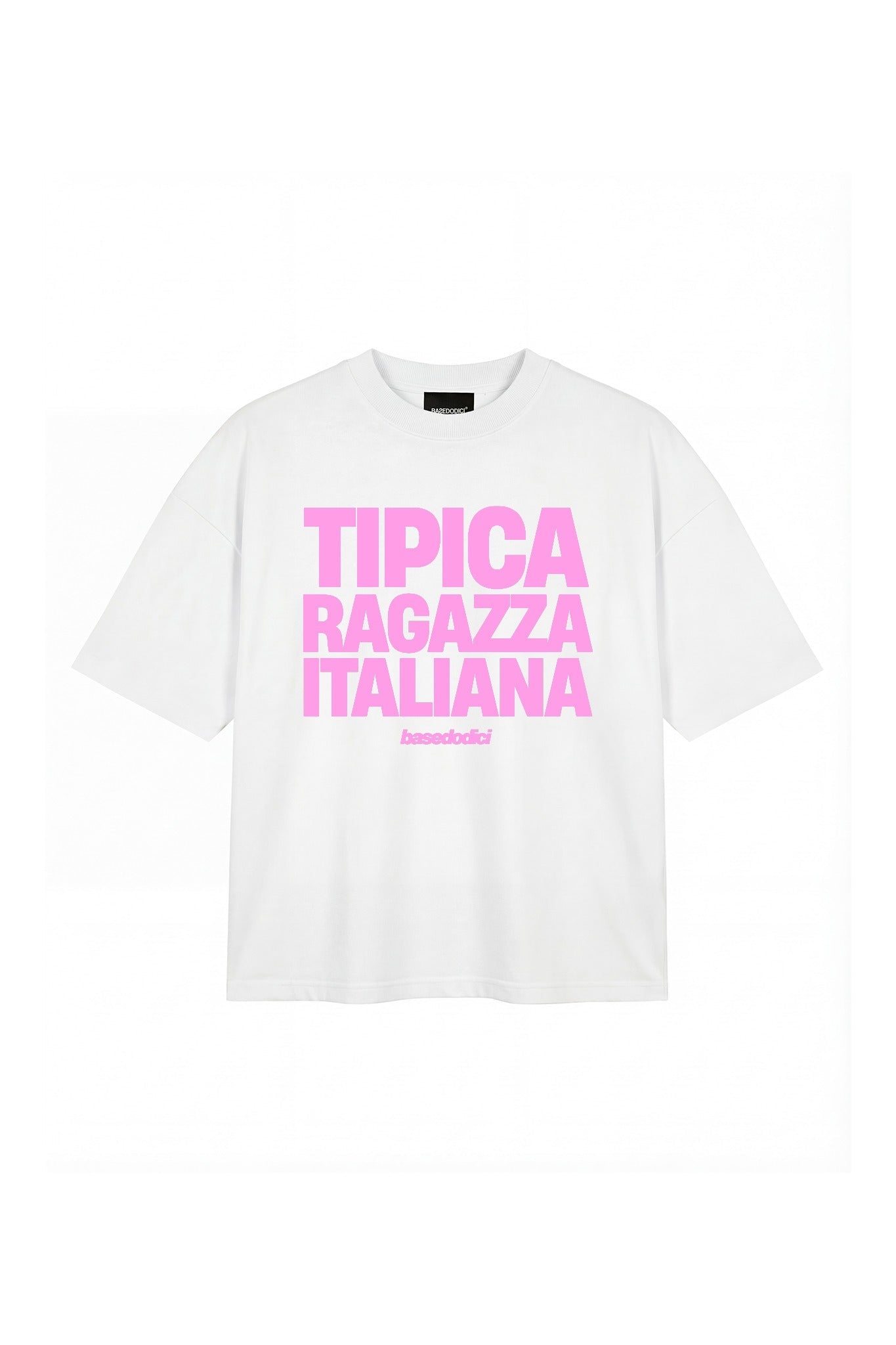 T-Shirt "COPY&PASTE" RagazzaItaliana White/Pink - BASEDODICI®