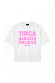 T-Shirt "COPY&PASTE" RagazzaItaliana White/Pink - BASEDODICI®