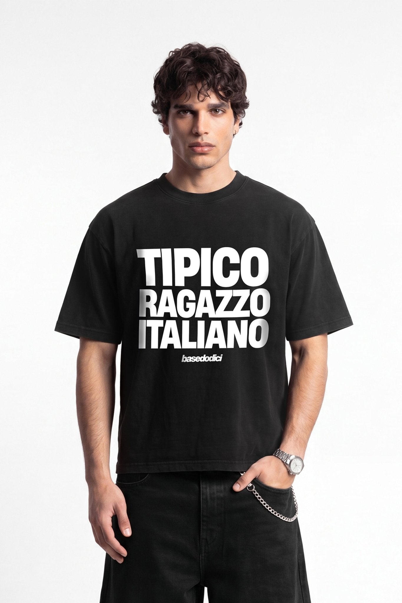 T-Shirt "COPY&PASTE" RagazzoItaliano Black/White - BASEDODICI®