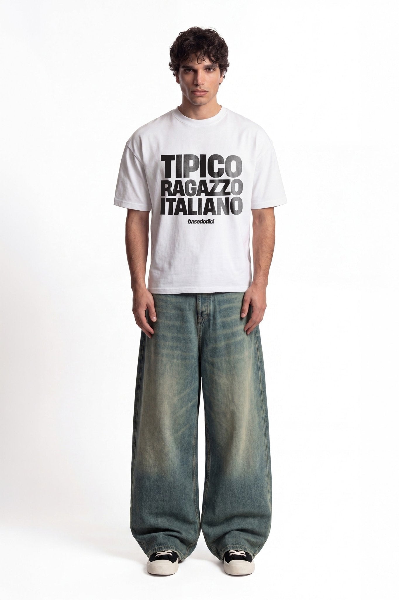 T-Shirt "COPY&PASTE" RagazzoItaliano White/Black - BASEDODICI®