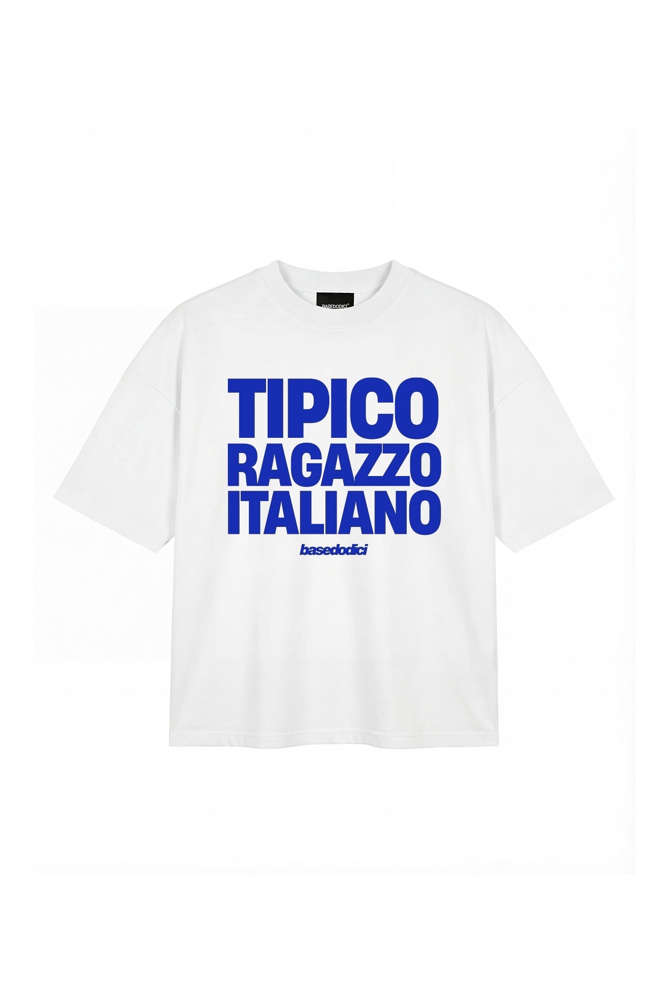 T-Shirt "COPY&PASTE" RagazzoItaliano White/Blue - BASEDODICI®