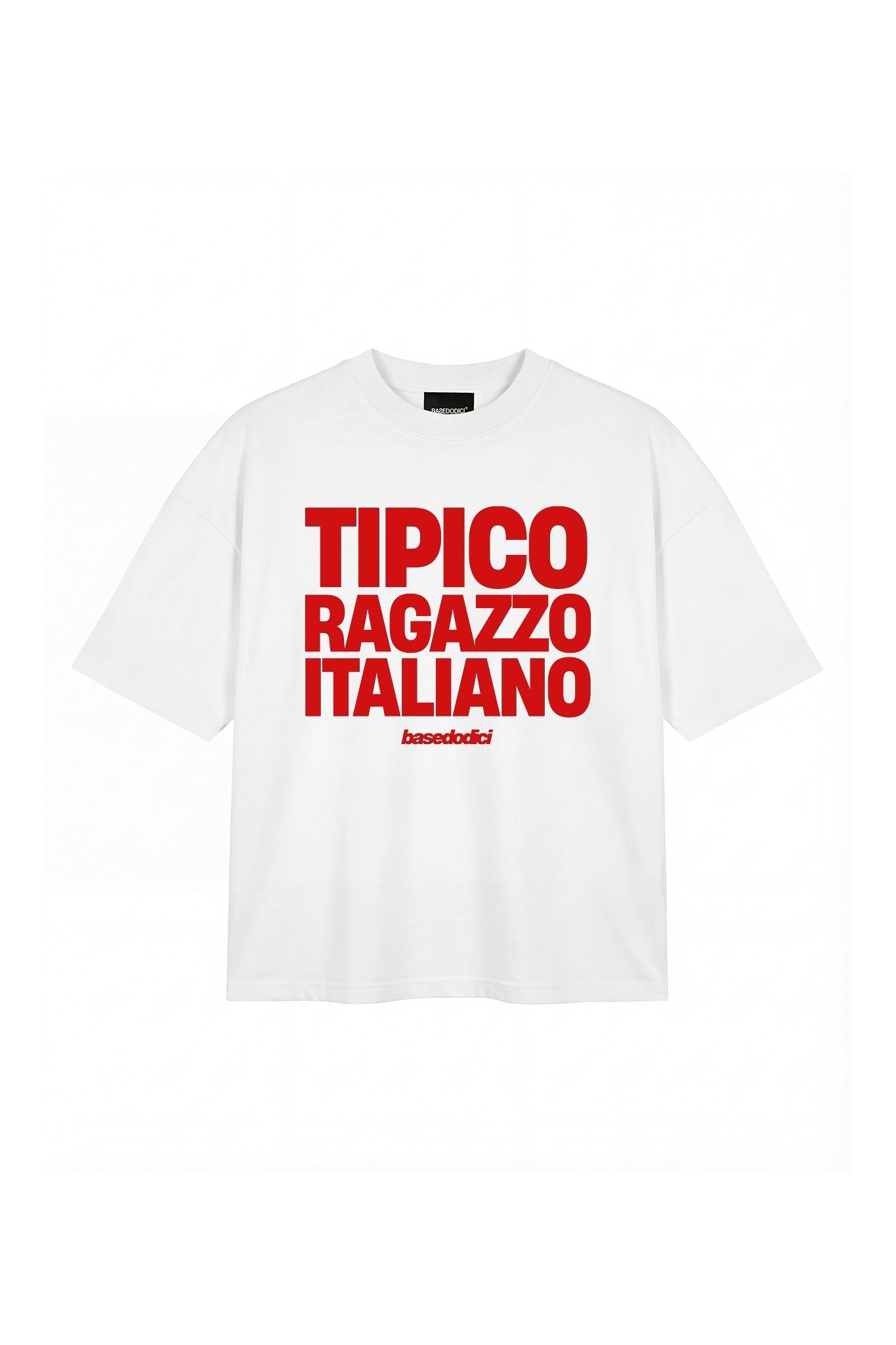 T-Shirt "COPY&PASTE" RagazzoItaliano White/Red - BASEDODICI®