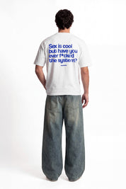 T-Shirt "COPY&PASTE" SexIsCool White/Blue - BASEDODICI®