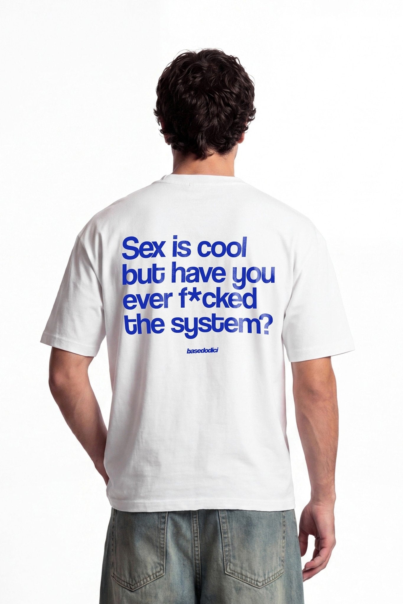 T-Shirt "COPY&PASTE" SexIsCool White/Blue - BASEDODICI®