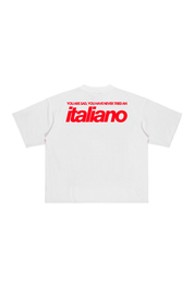 T-Shirt "CRUEL SEASON" Italiano White/Red - BASEDODICI®