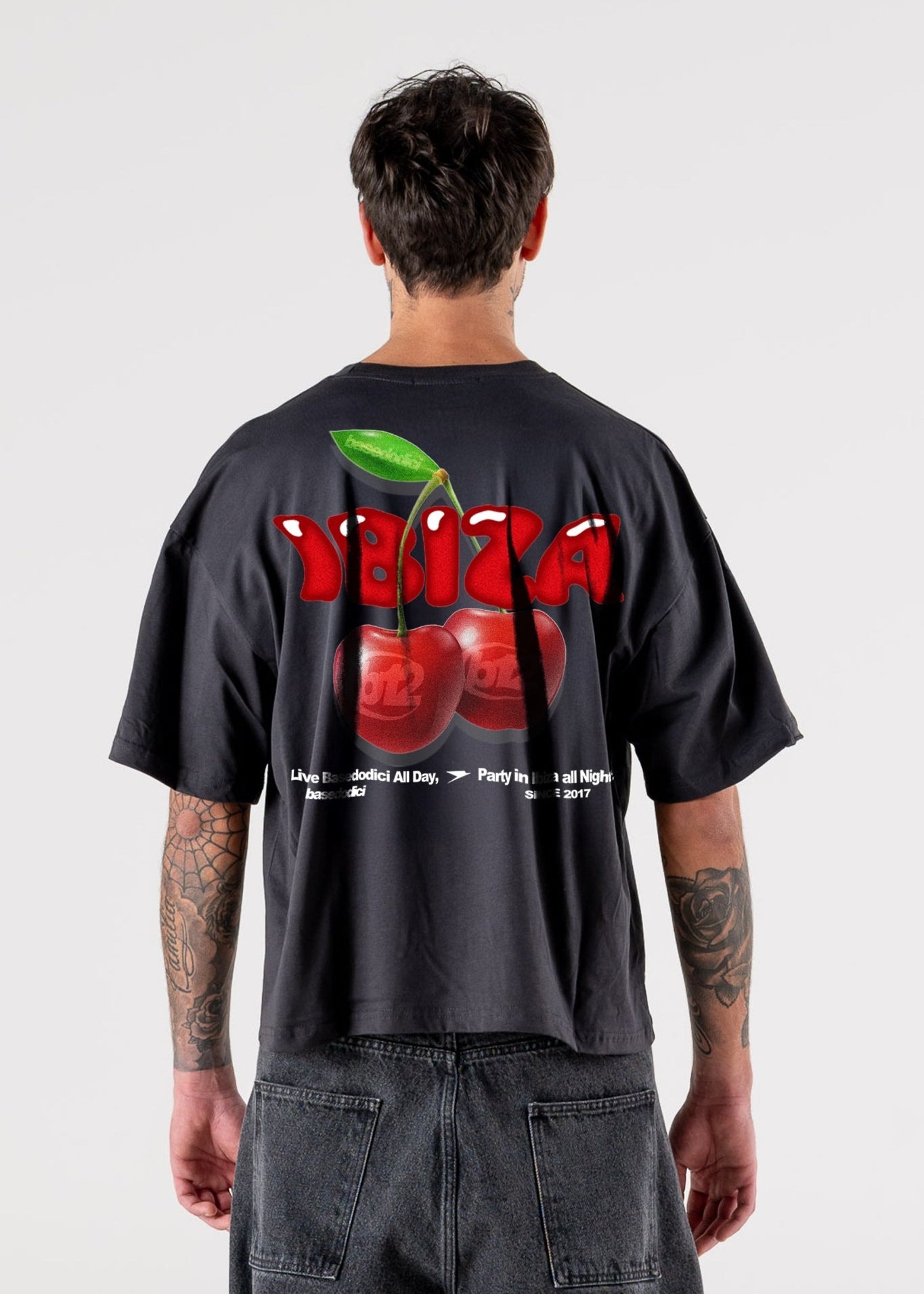 T-Shirt "IBIZA" Cherry Black - BASEDODICI®
