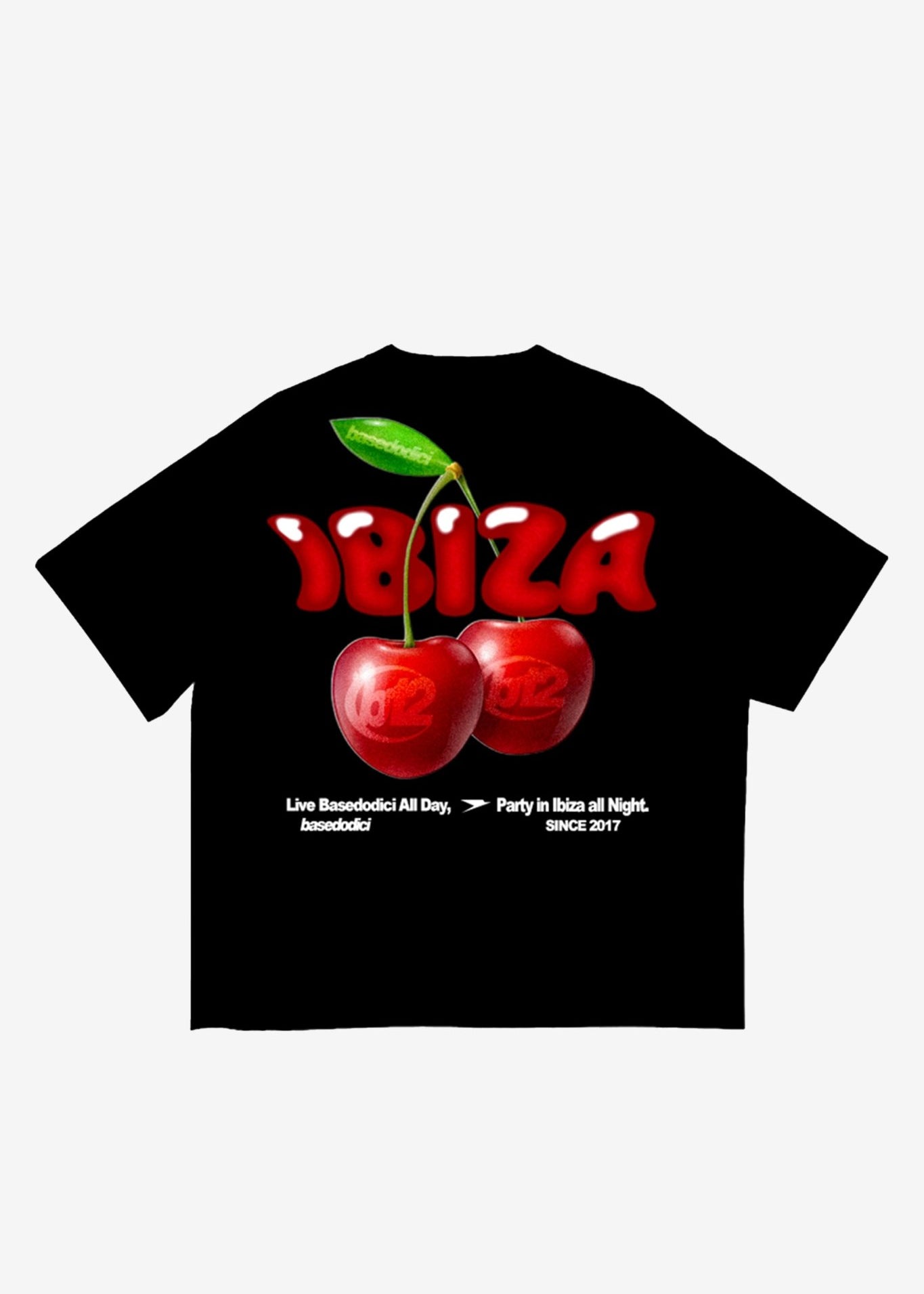T-Shirt "IBIZA" Cherry Black - BASEDODICI®
