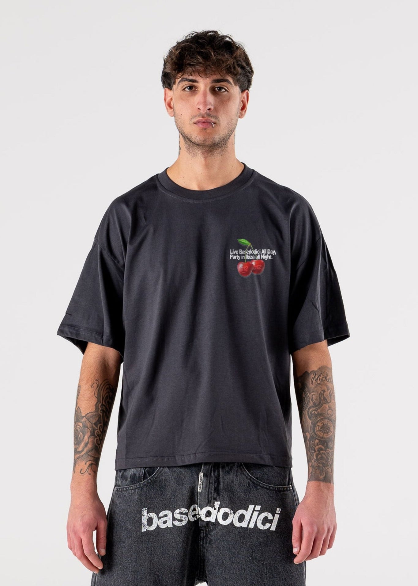 T-Shirt "IBIZA" Cherry Black - BASEDODICI®