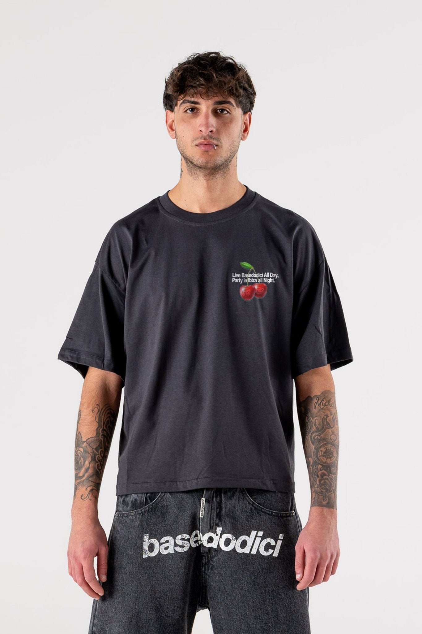 T-Shirt "IBIZA" Cherry Black - BASEDODICI®