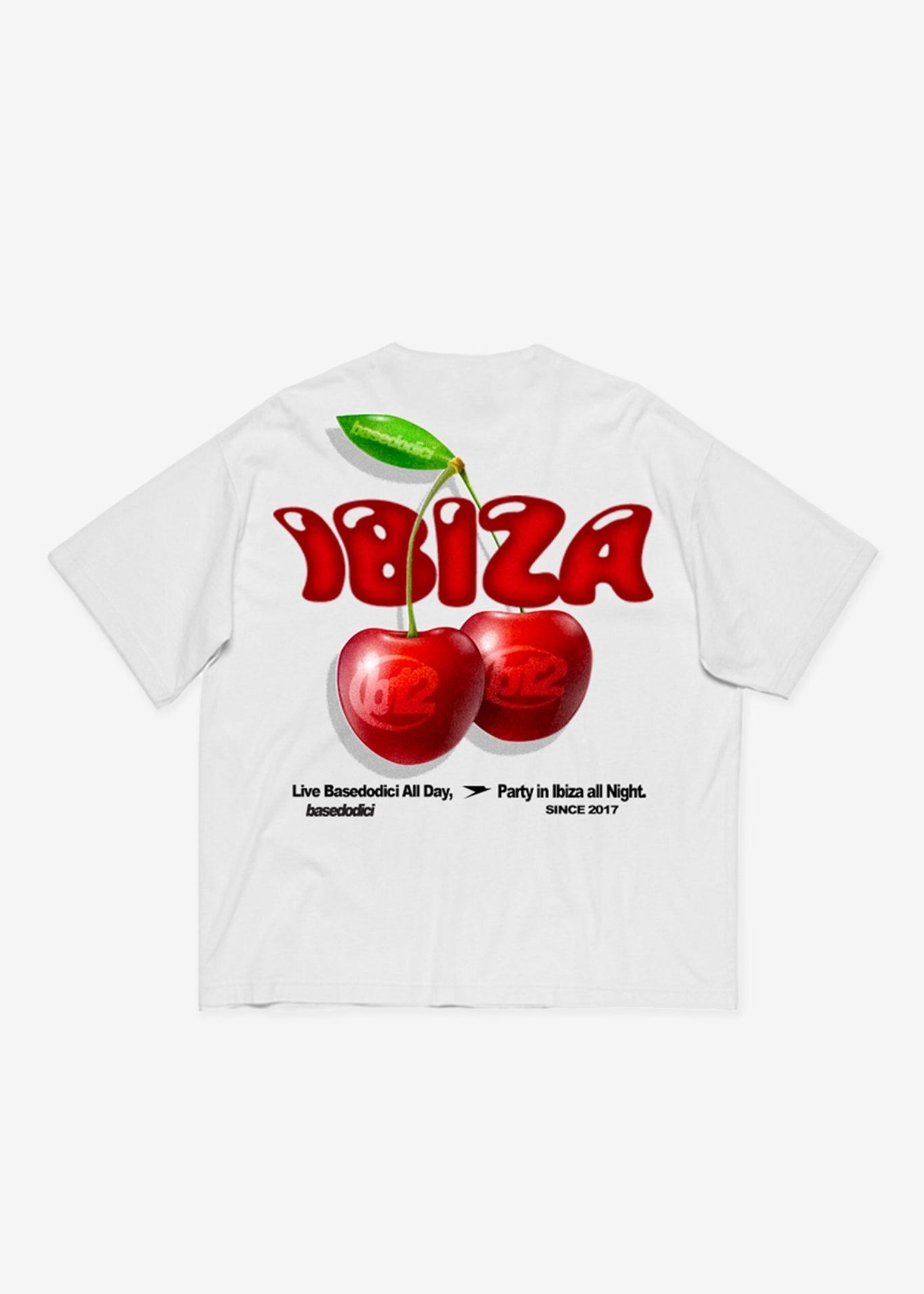 T-Shirt "IBIZA" Cherry White - BASEDODICI®