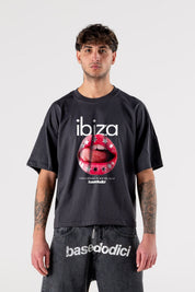T-Shirt "IBIZA" Lips Black - BASEDODICI®