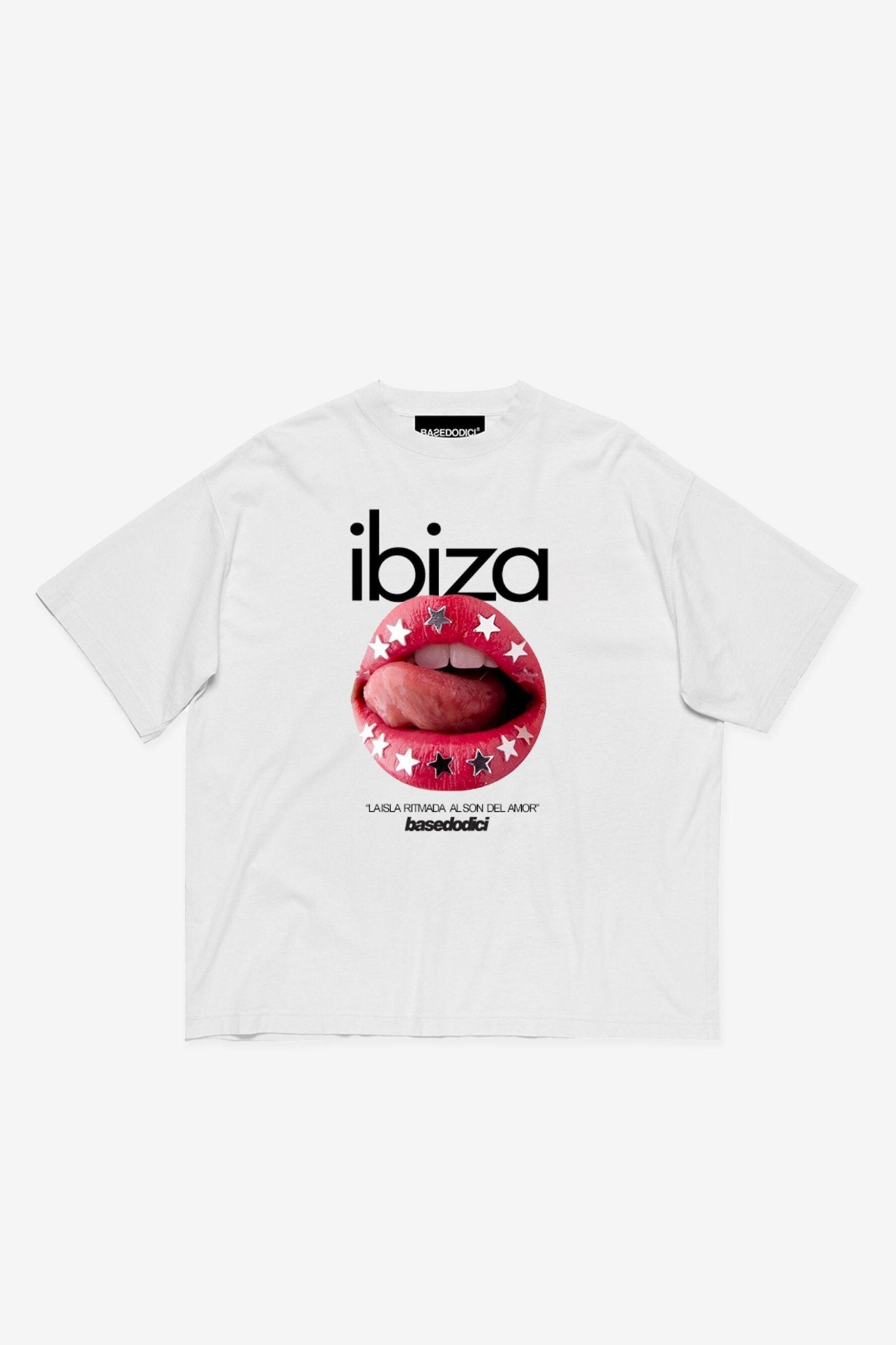 T-Shirt "IBIZA" Lips White - BASEDODICI®