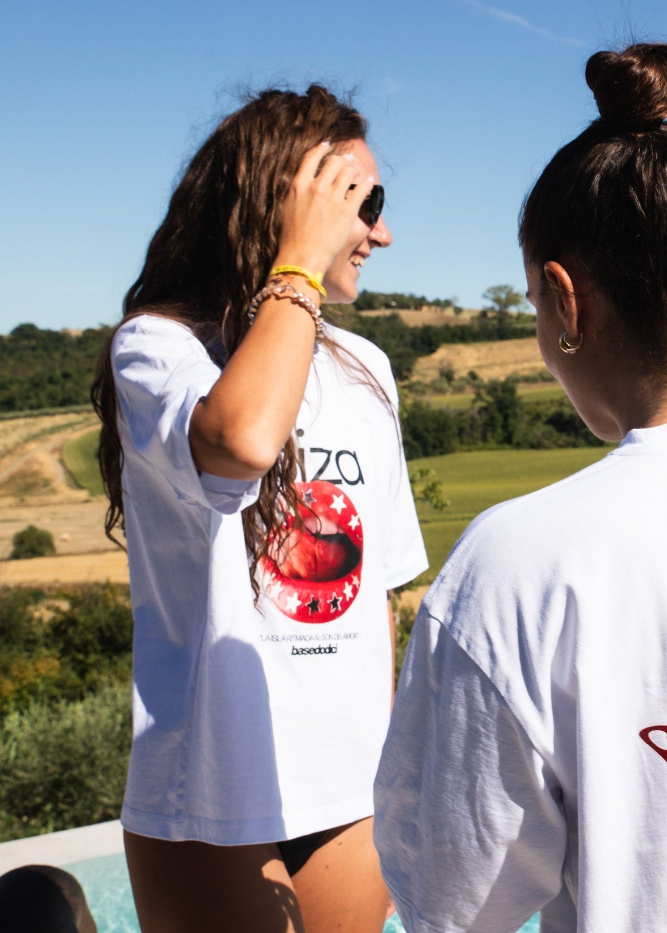 T-Shirt "IBIZA" Lips White - BASEDODICI®