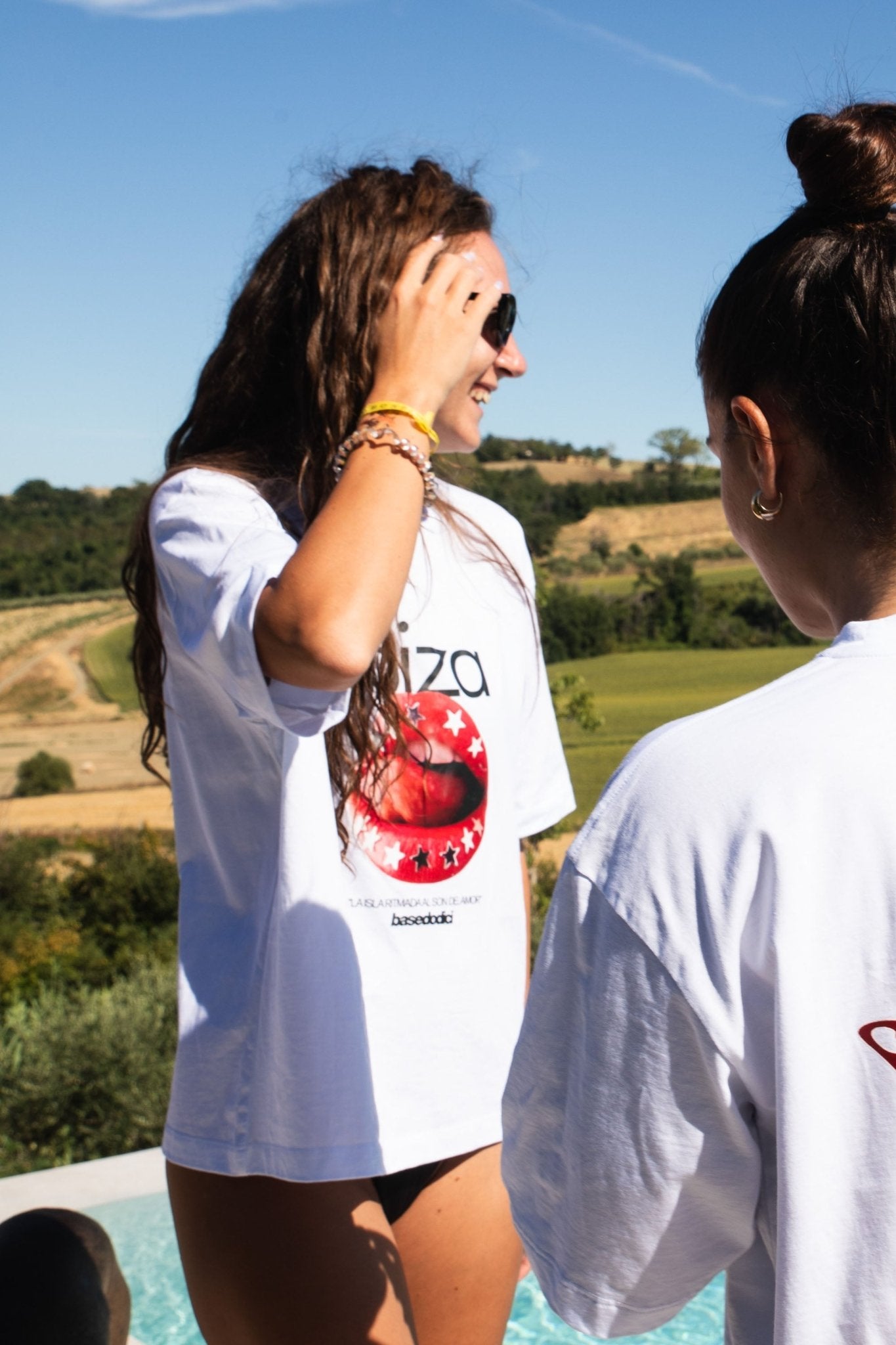 T-Shirt "IBIZA" Lips White - BASEDODICI®