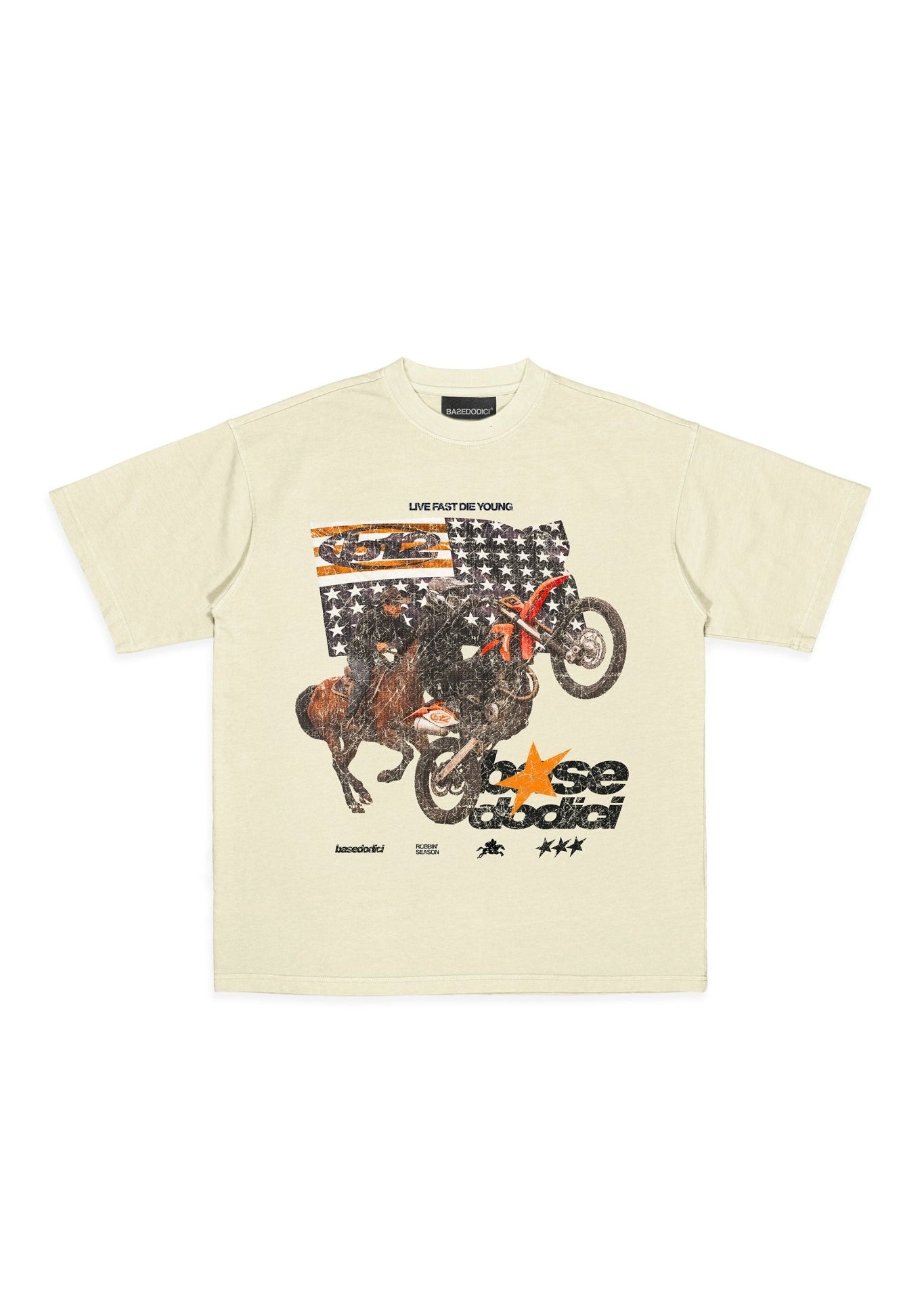 T-Shirt “LIVE FAST” Furious Cream - BASEDODICI®