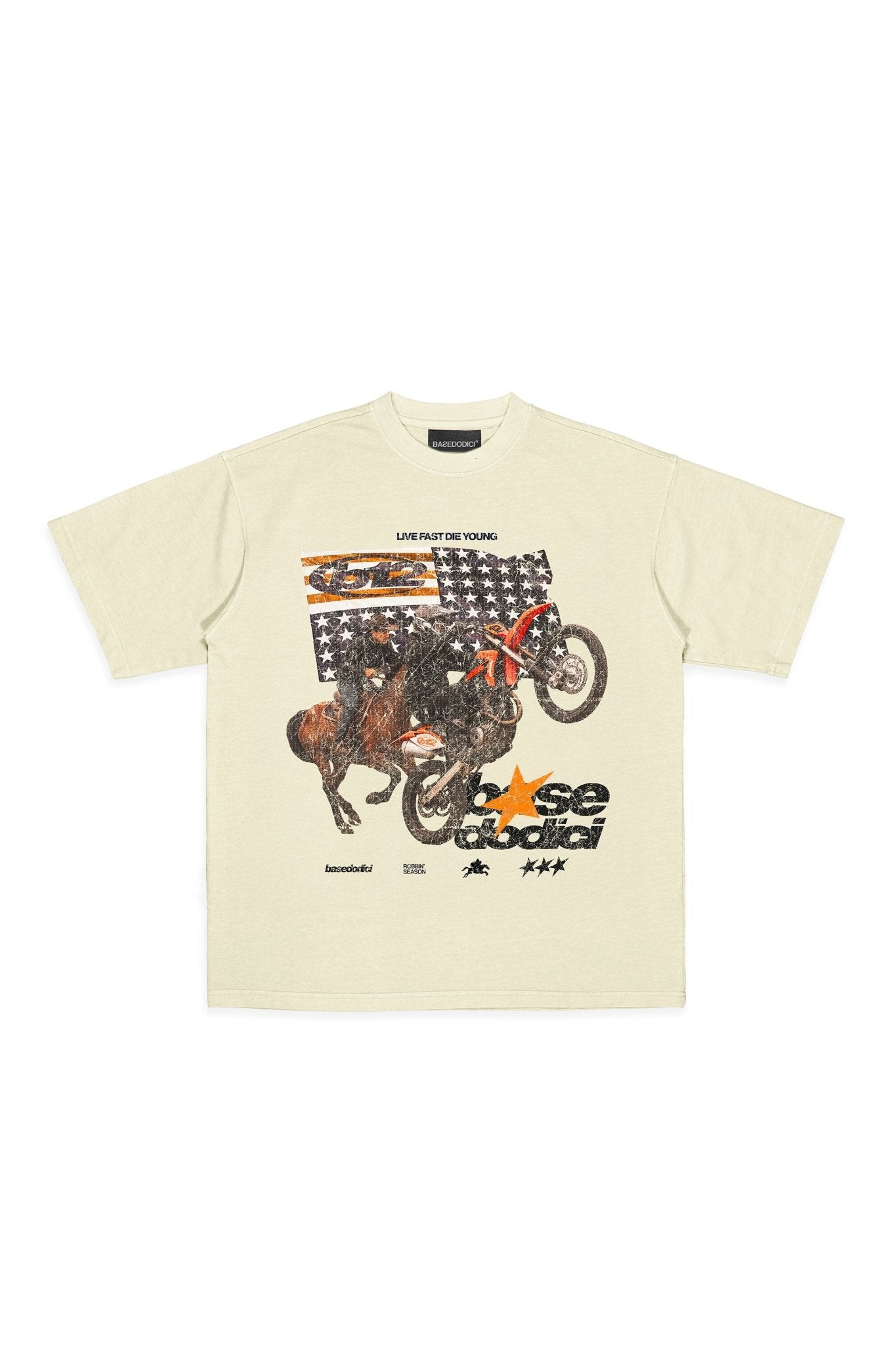 T-Shirt “LIVE FAST” Furious Cream - BASEDODICI®