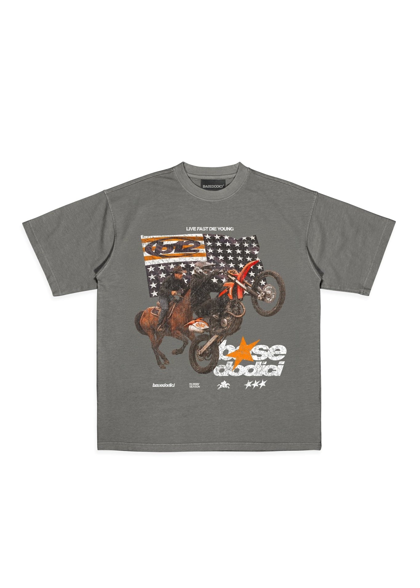 T-Shirt “LIVE FAST” Furious Grey - BASEDODICI®