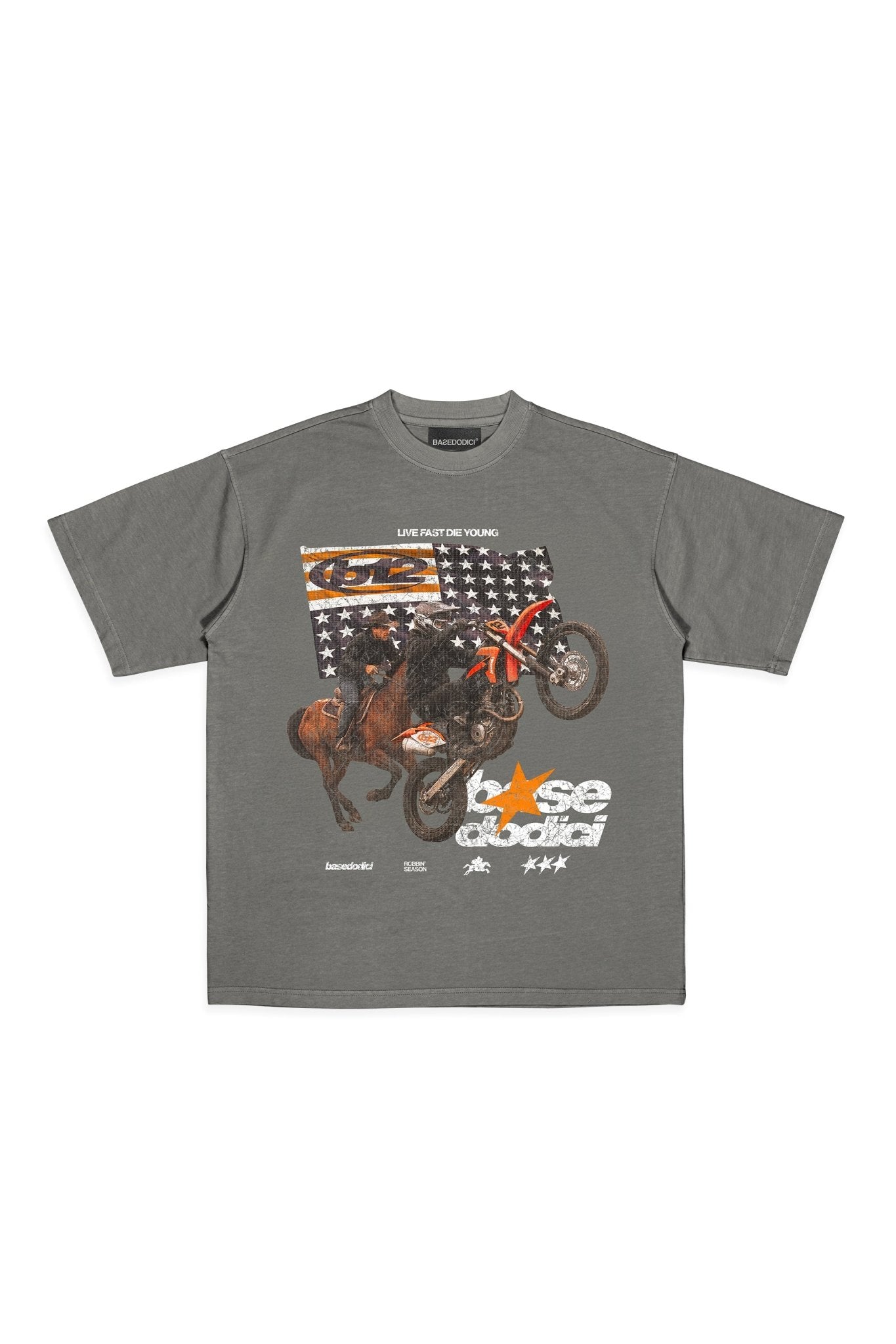T-Shirt “LIVE FAST” Furious Grey - BASEDODICI®