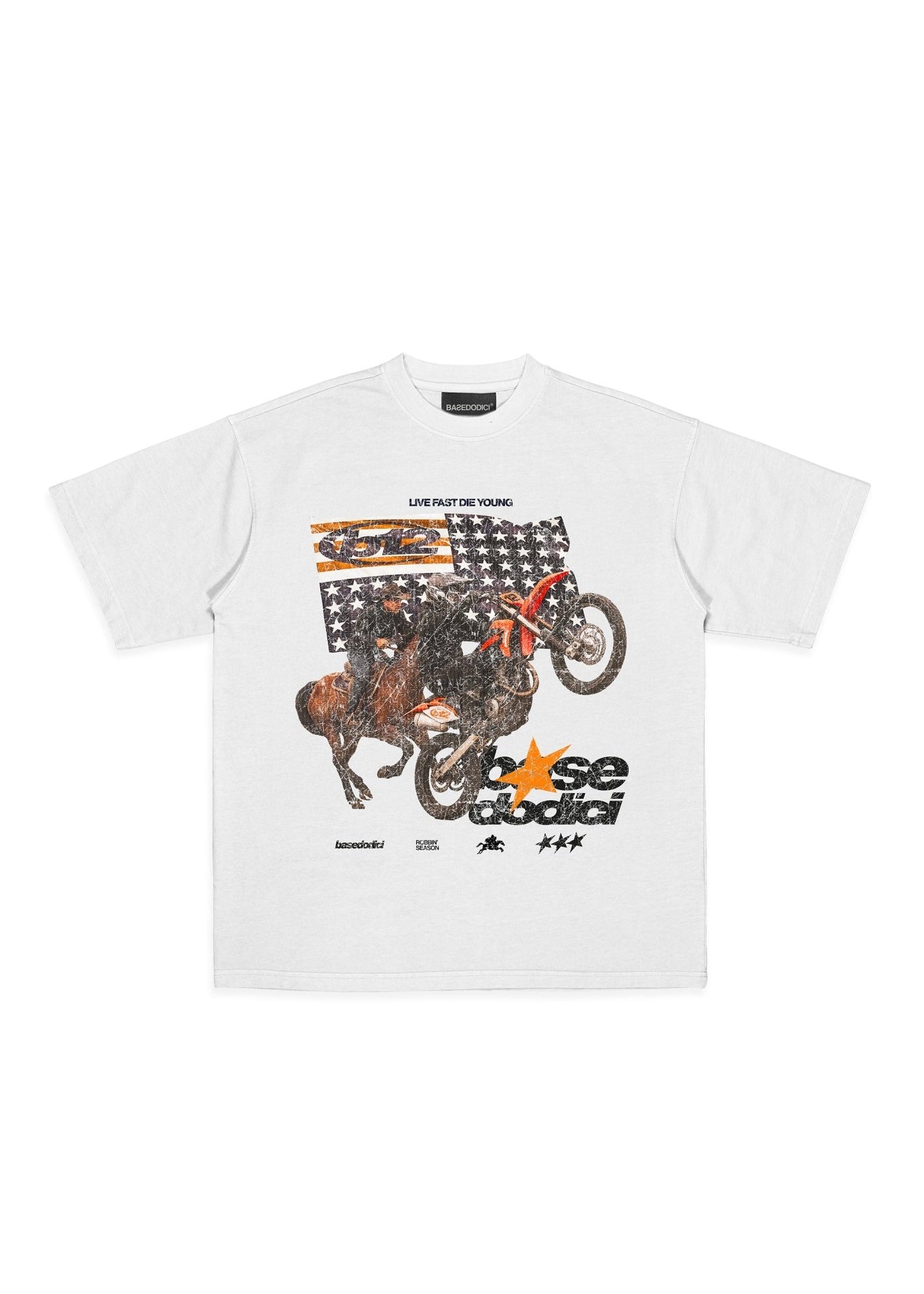T-Shirt “LIVE FAST” Furious White - BASEDODICI®