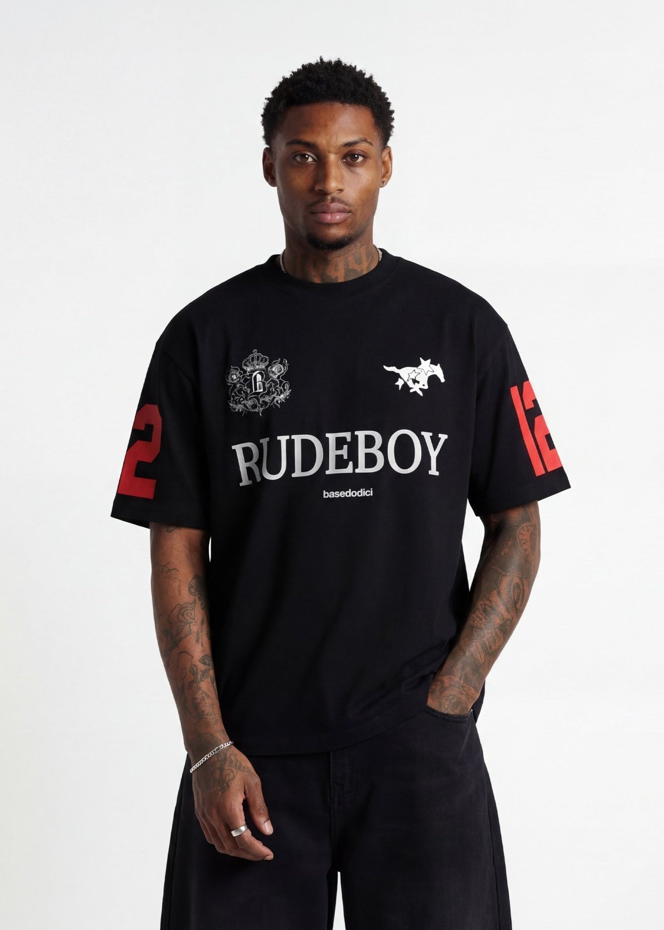 T-Shirt "RUDEBOY LDN" 12 Black - BASEDODICI®