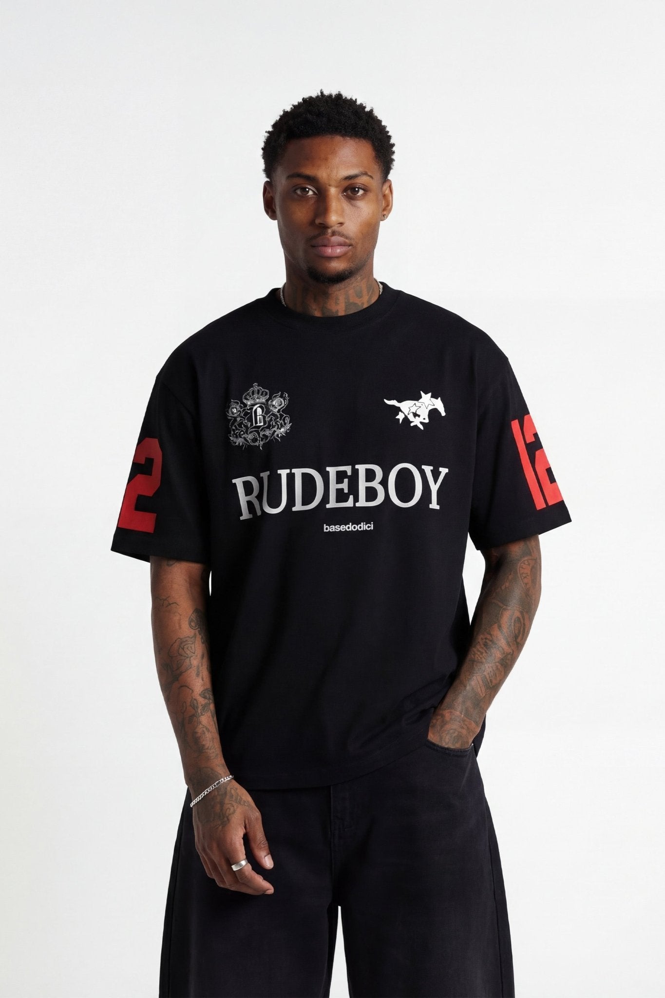 T-Shirt "RUDEBOY LDN" 12 Black - BASEDODICI®