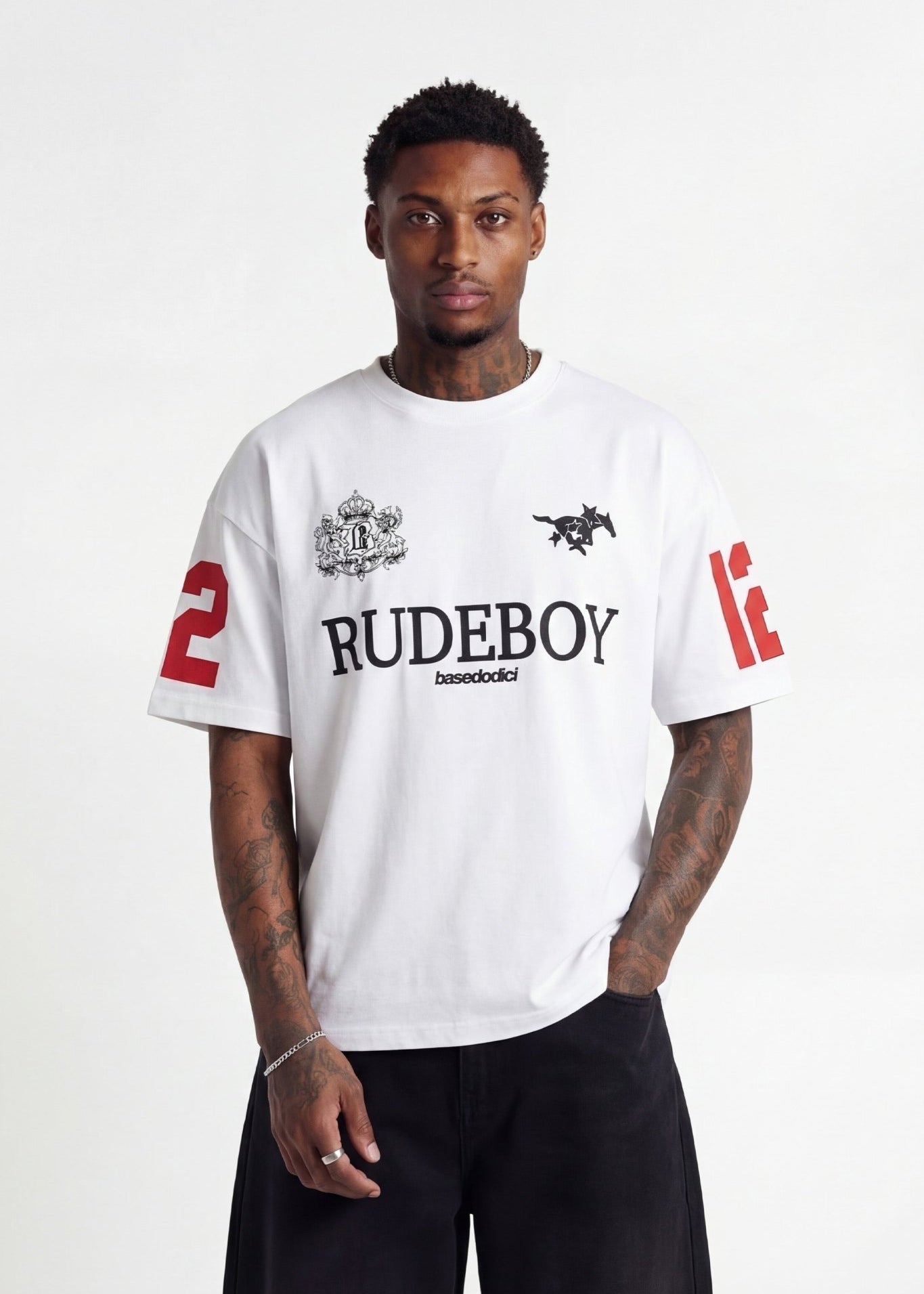 T-Shirt "RUDEBOY LDN" 12 White - BASEDODICI®