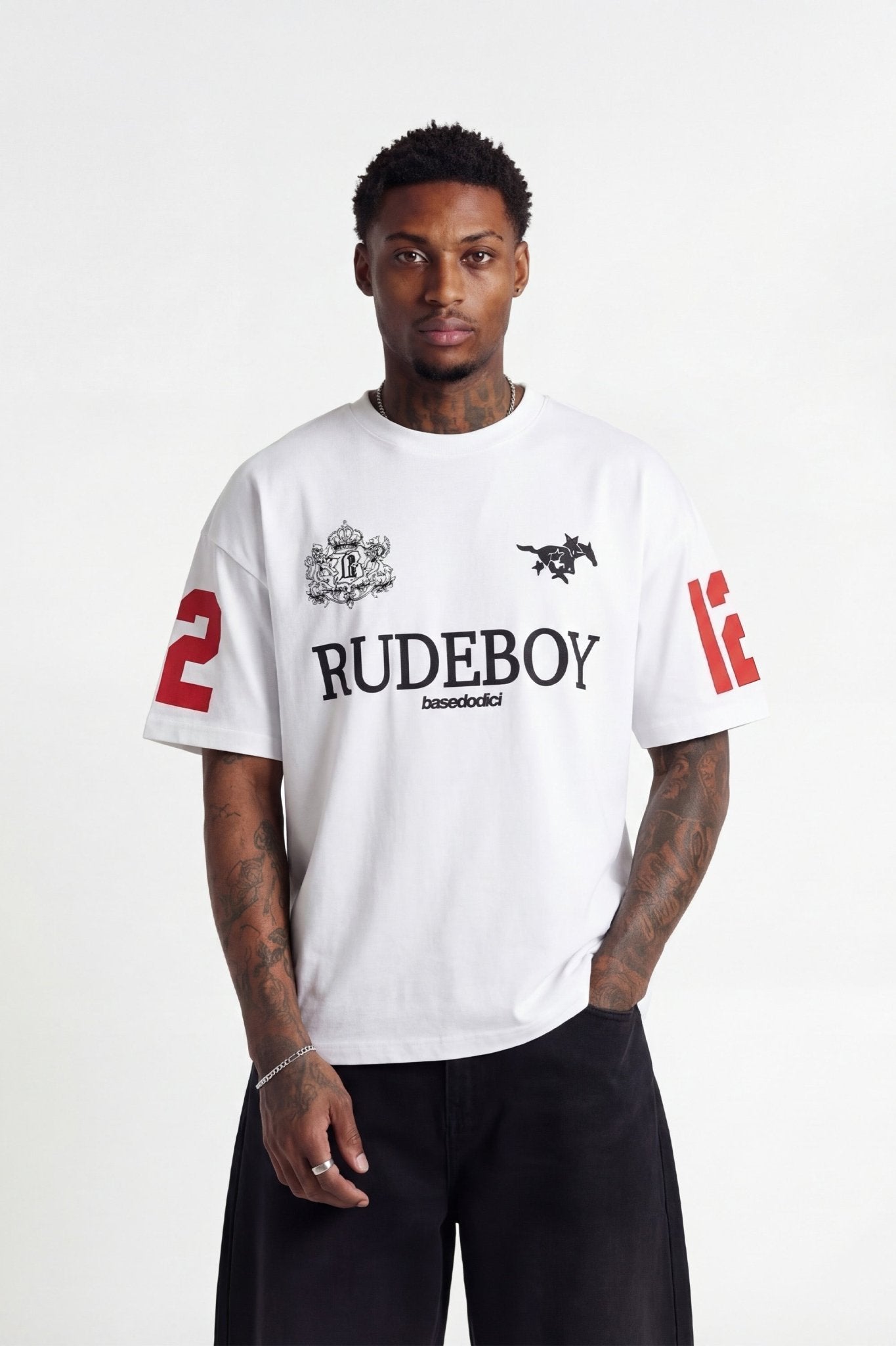 T-Shirt "RUDEBOY LDN" 12 White - BASEDODICI®