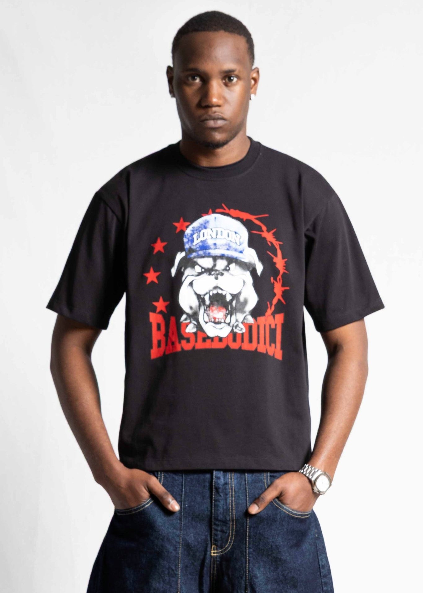 T-Shirt "RUDEBOY LDN" Bull Black - BASEDODICI®