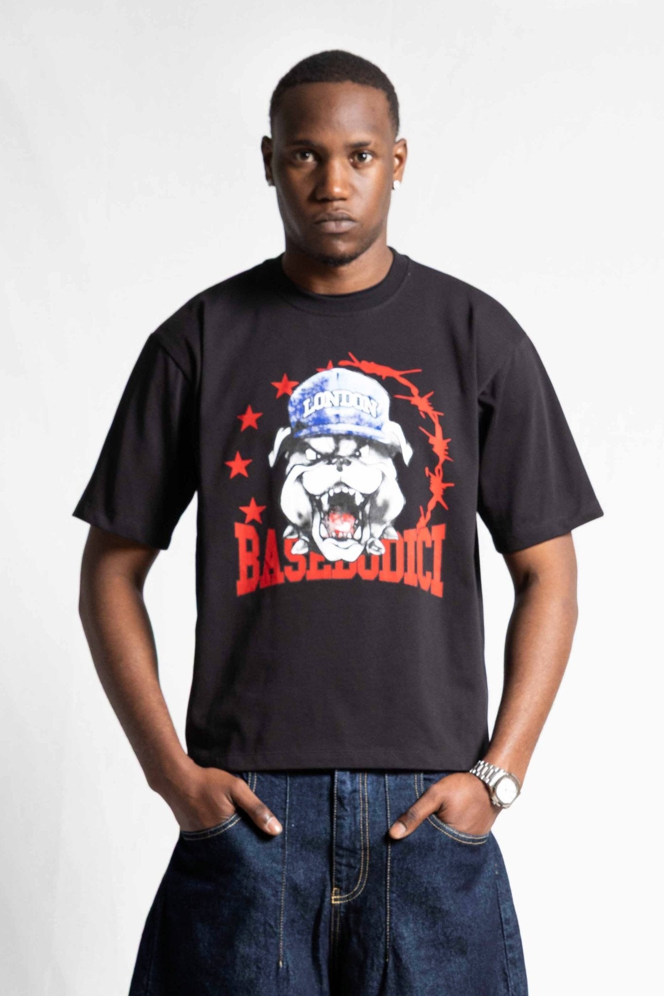 T-Shirt "RUDEBOY LDN" Bull Black - BASEDODICI®