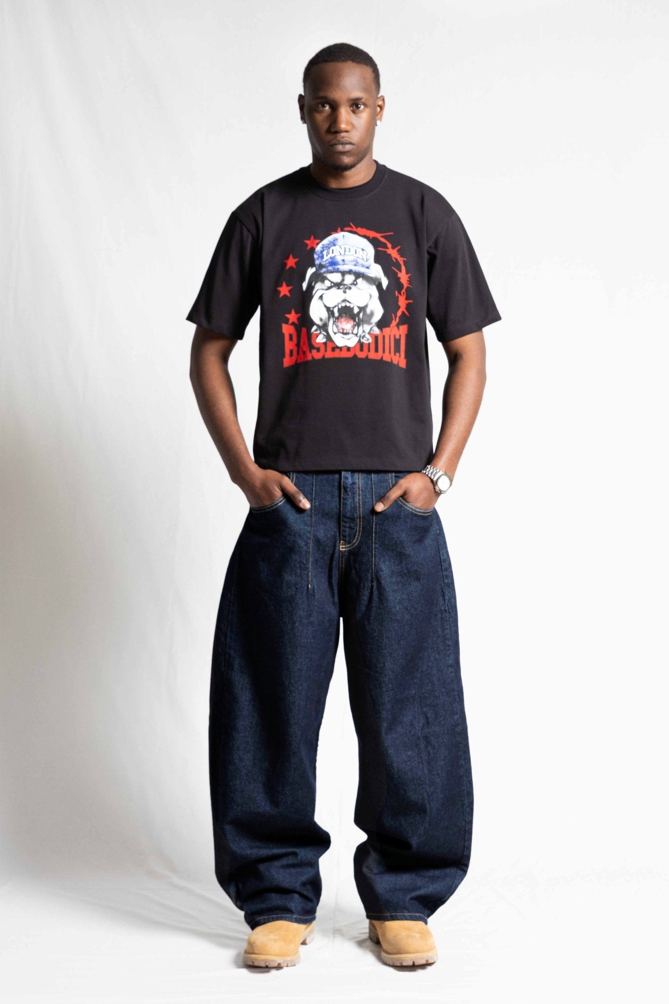 T-Shirt "RUDEBOY LDN" Bull Black - BASEDODICI®