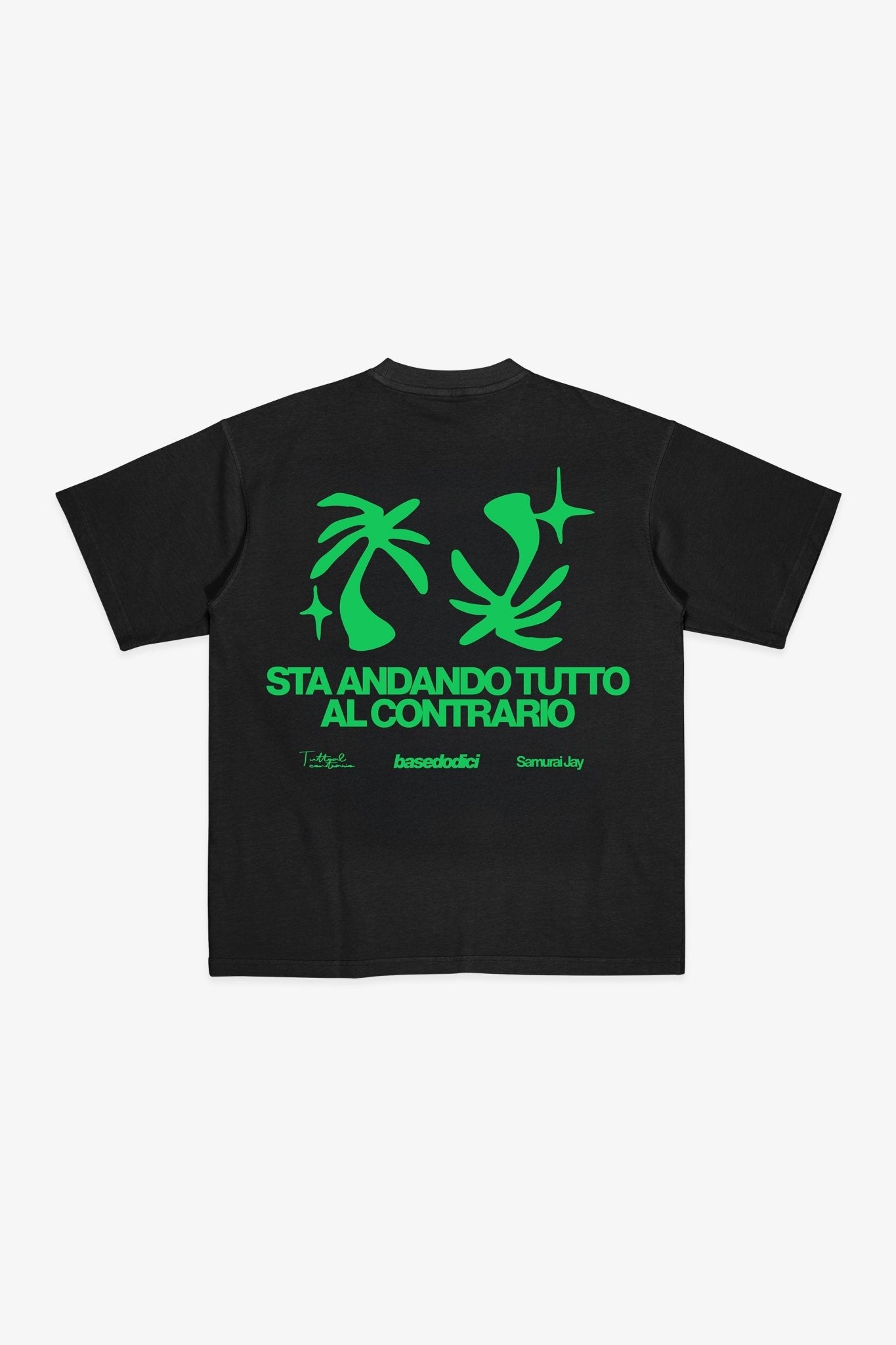 T-Shirt "SAMURAIJAYxBASEDODICI" TuttoSbagliato Black/Green - BASEDODICI®